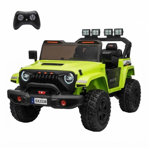 24V Extendable 2-Seater Ride-On Truck, Green