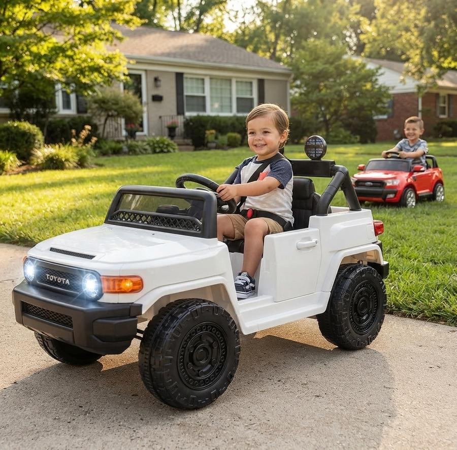 12V Licensed Toyota Ride-On Truck, White