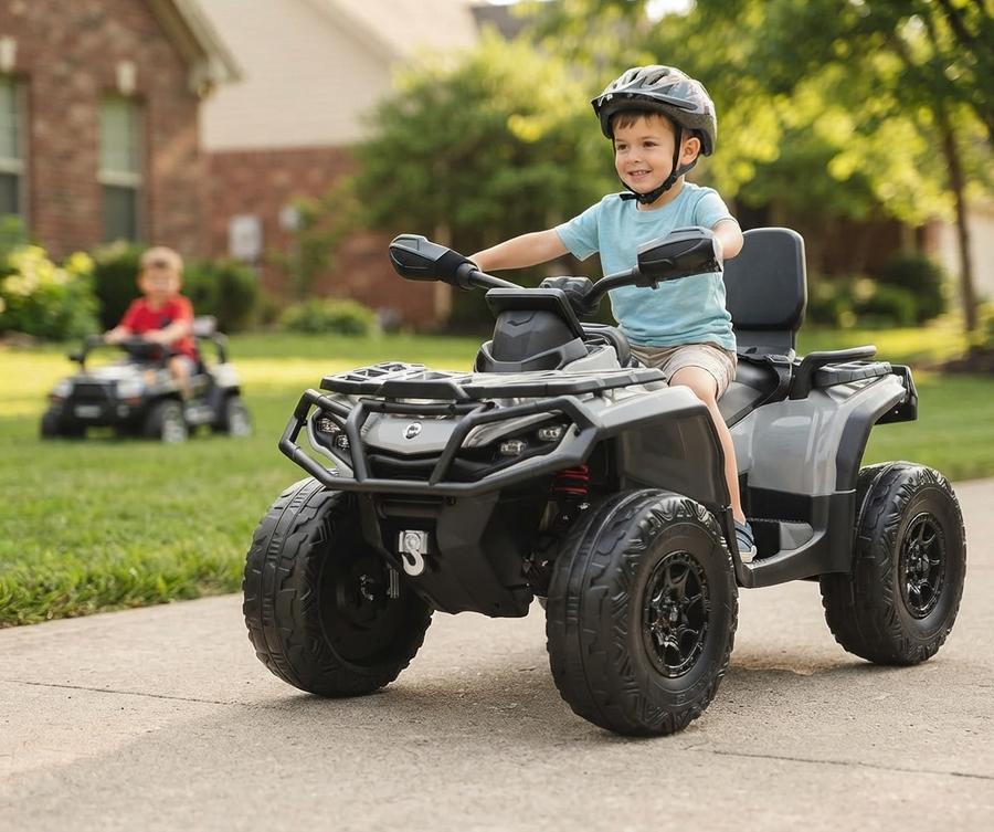 24V Licensed Can-Am 2-Seater ATV, 4WD, Grey